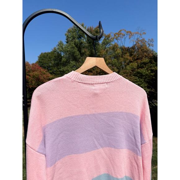 Sincerely Jules Pink Ski Sweater Size Small Winter Crewneck Pullover - Picture 5 of 7